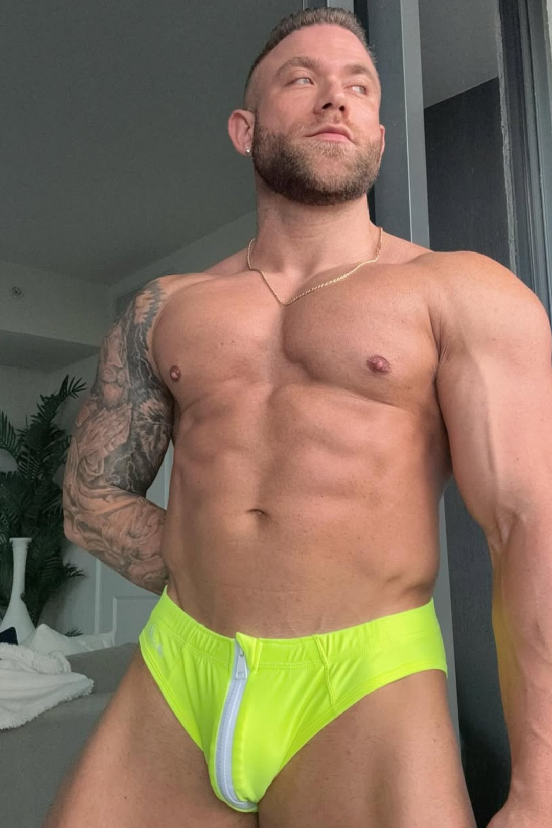 Unzip Me Swim Briefs - Neon Yellow