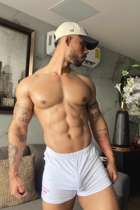 Peek-A-Boo Varsity 2" Short Shorts  -  Marshmallow