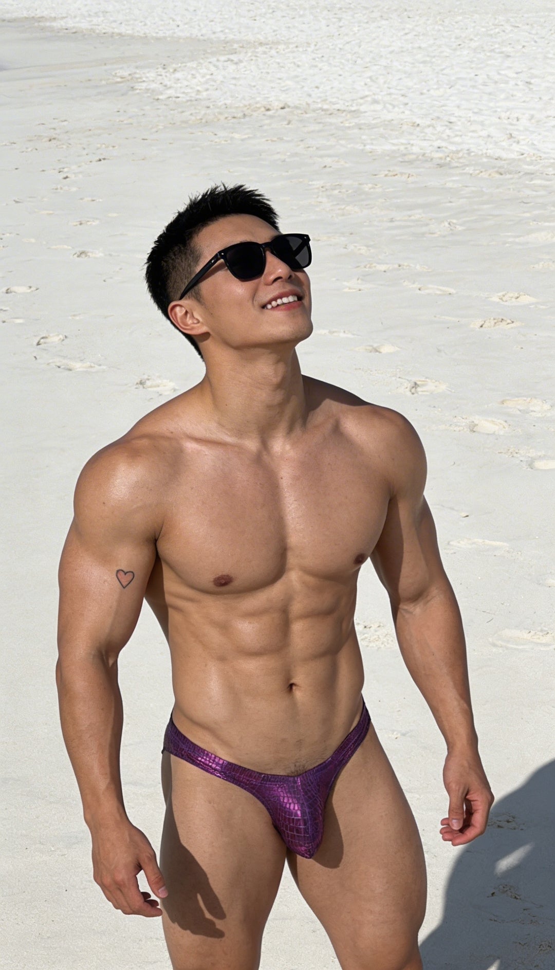 Metallica Brief with Bulge Pouch - Hot Pink Croc