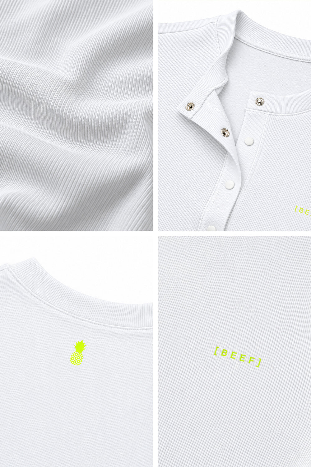 Infinity Long Sleeve Button Up Bodysuit - Polar White