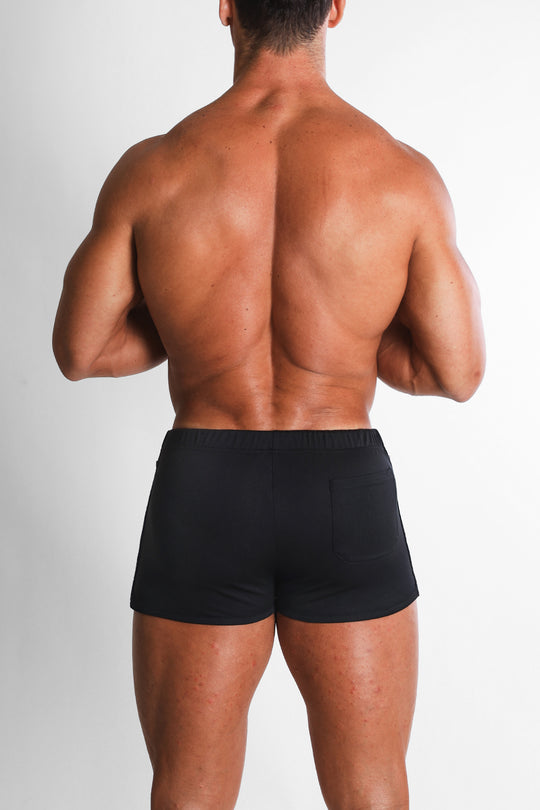 For-the-Night 2" Gym Short Shorts with Drawstring - All Black
