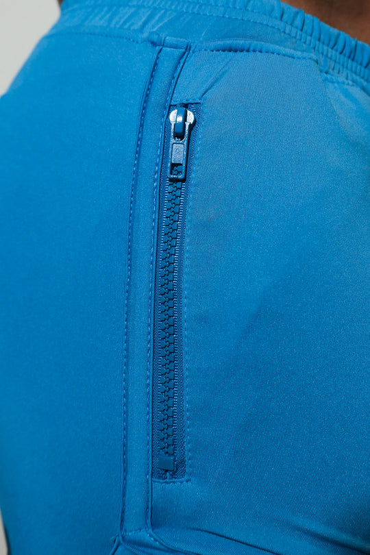 2" Side Split Booty Shorts - Soft Blue