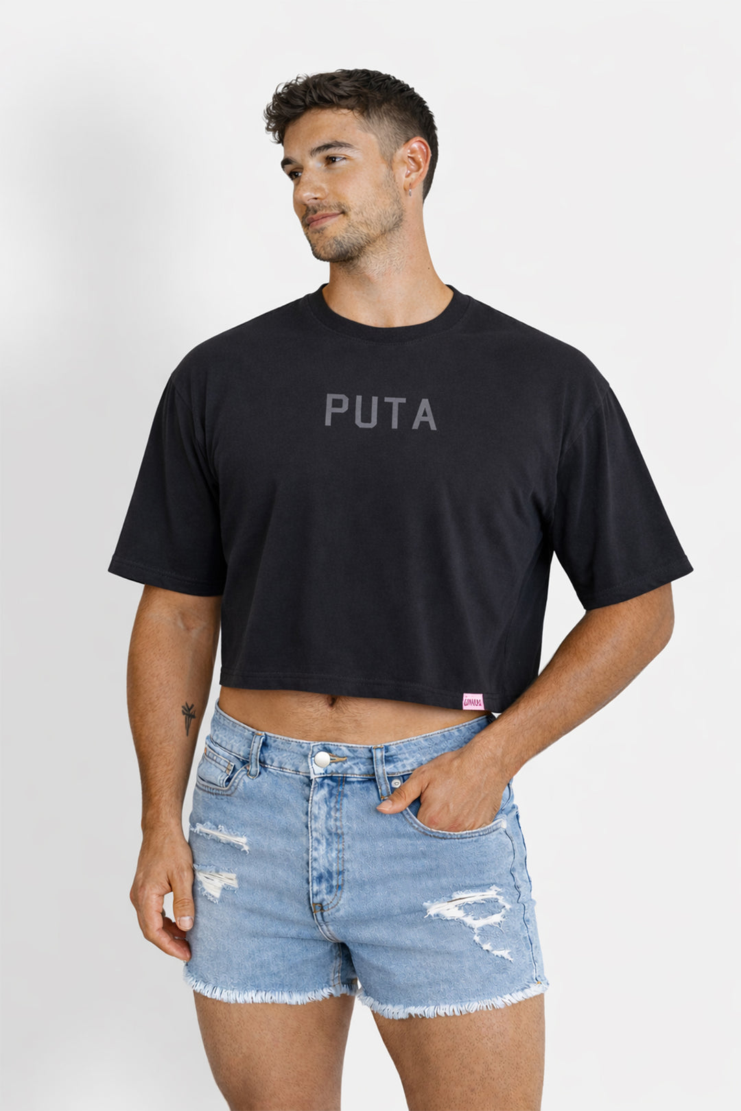 Oversized Relaxed Crop Top - Puta