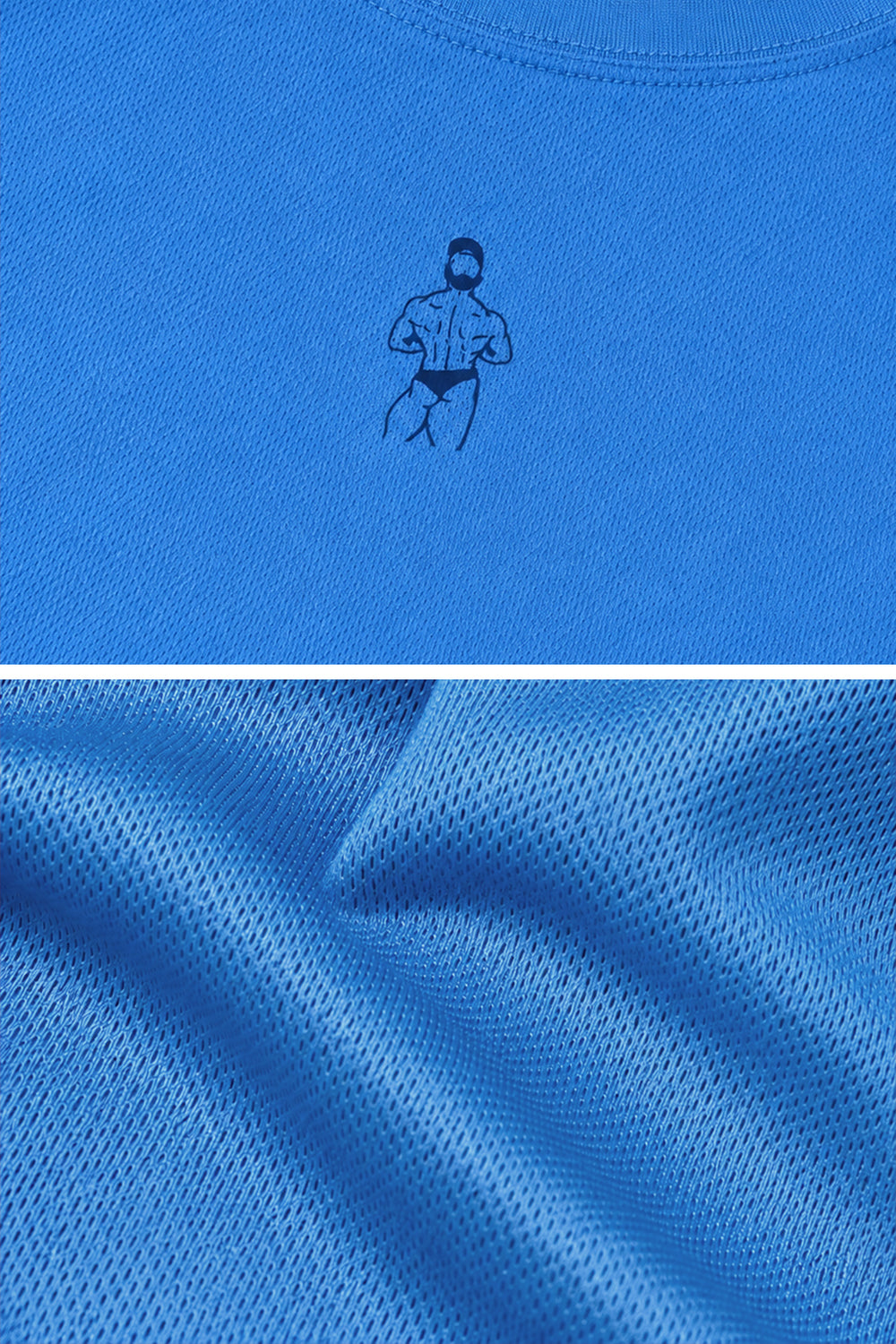 Cool-Dry Oversized Relaxed Crop Top - Cerulean Blue