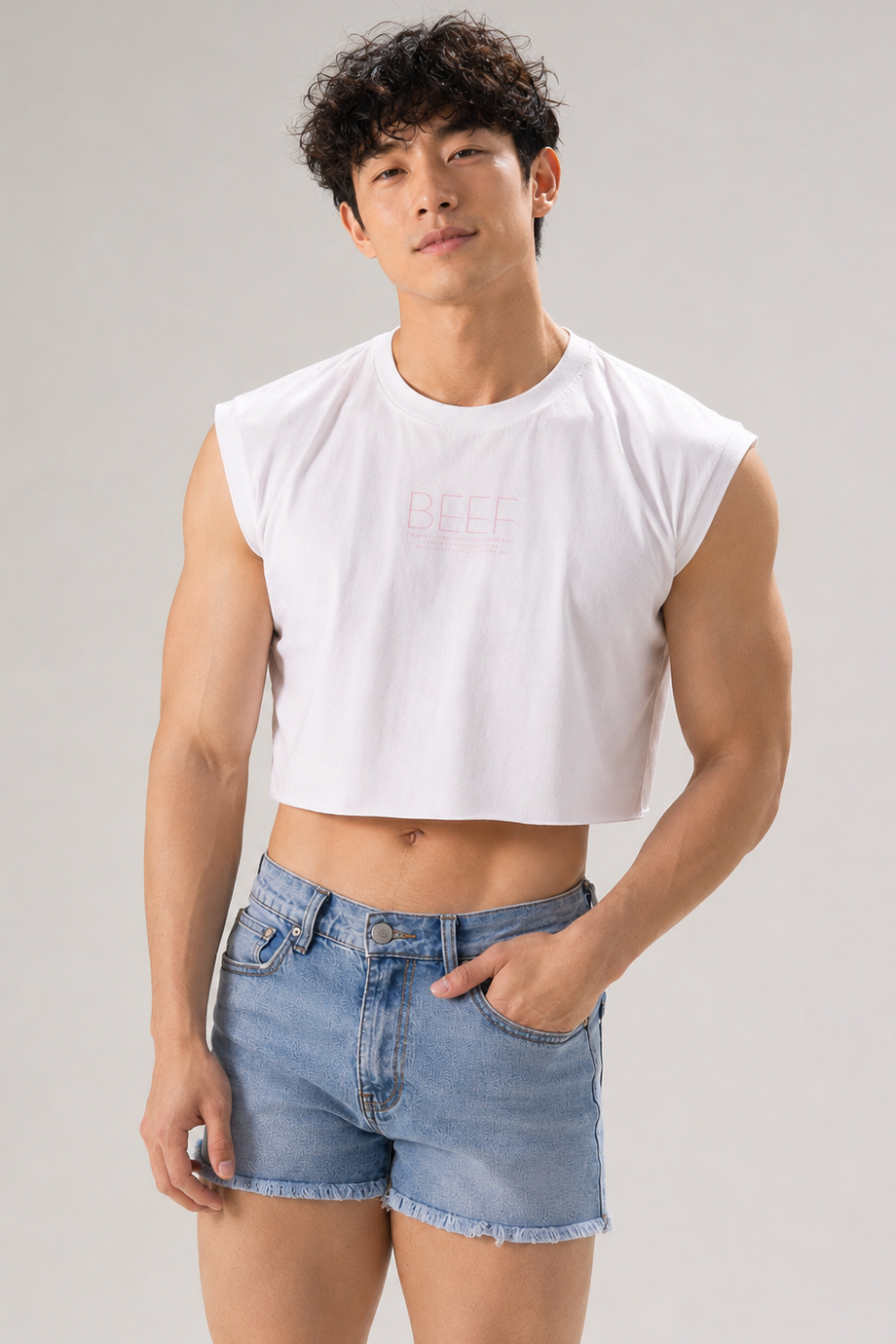 Escapism Muscle-Fit Crop Tank - Beef