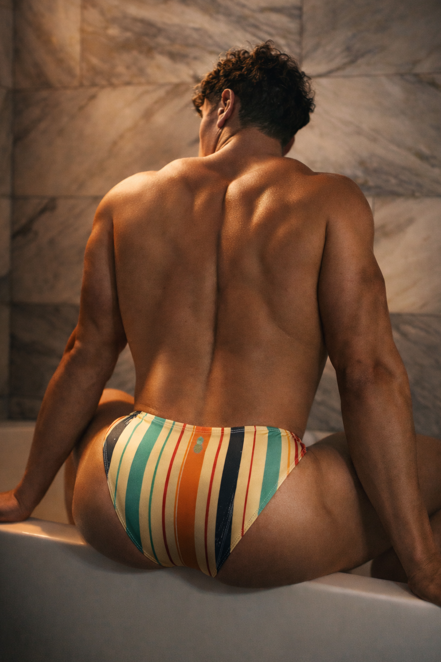 Men's Slimmer Bulge Briefs - Retro Stripes