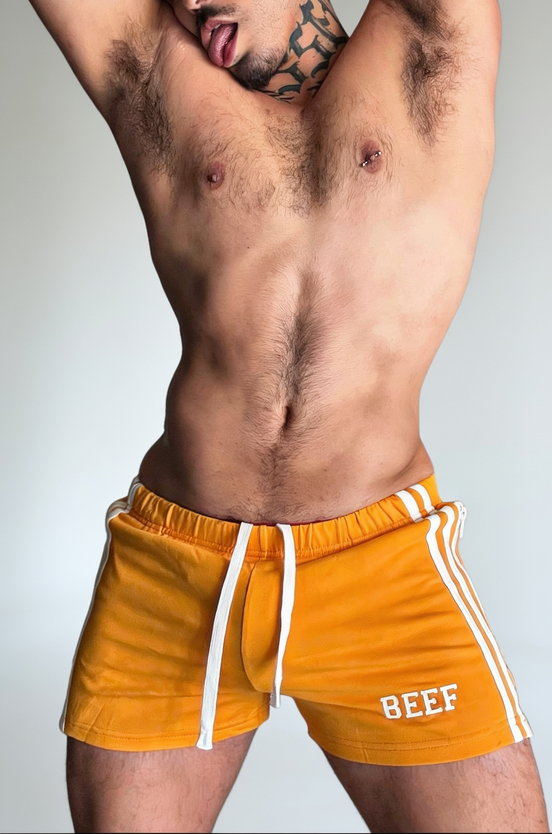 Varsity Boy Short Shorts - Tangerine Orange